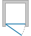 Pivot door with outside opening